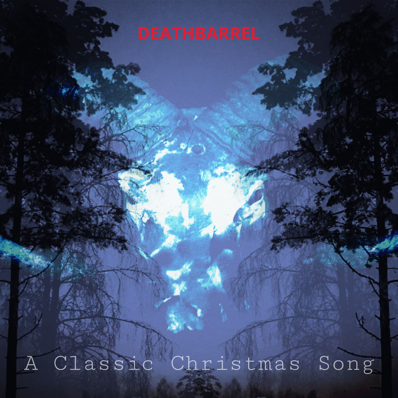 A Classic Christmas Song cover art — a glowing blue-white form framed by dark pines against a night sky, the band name in red above the title
